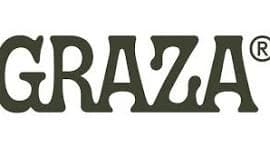 Graza homepage with green squeeze bottles of Sizzle and Drizzle olive oil on a cream background, designed by Huettun Labs